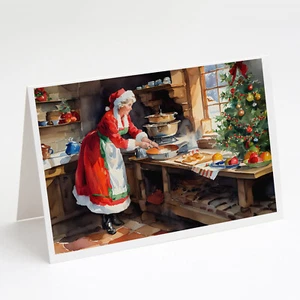 Cookies Santa Claus Mrs. Claus Greeting Cards Envelopes Pack of 8 DAC3300GCA7P - Picture 1 of 3