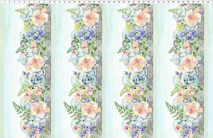 Patricia Roses Aquarell Stoffrand am 1/2 Hof! Am Anfang Studio - Bild 1 von 2