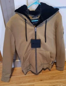 MOOSE KNUCKLES Mens BUNNY Jacket Fur Collar Hooded M32MS600 Wasabi Tan SIZE S - Picture 1 of 10