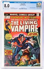 💥 Adventure Into Fear 23  Morbius The Living Vampire CGC 8.0 Dracula Werewolf