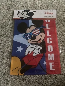 Mickey Mouse Welcome 4th of July Summer Garden Flag *NIP* - Picture 1 of 1