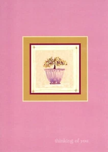 Pink Sympathy Thinking of You Topiary Plant Plants Garden Gardener Greeting Card - Picture 1 of 3