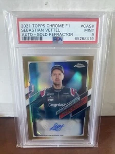2021 Topps Chrome F1 #CASV Sebastian Vettel Gold Refractor Auto /50 PSA 9 - Picture 1 of 2