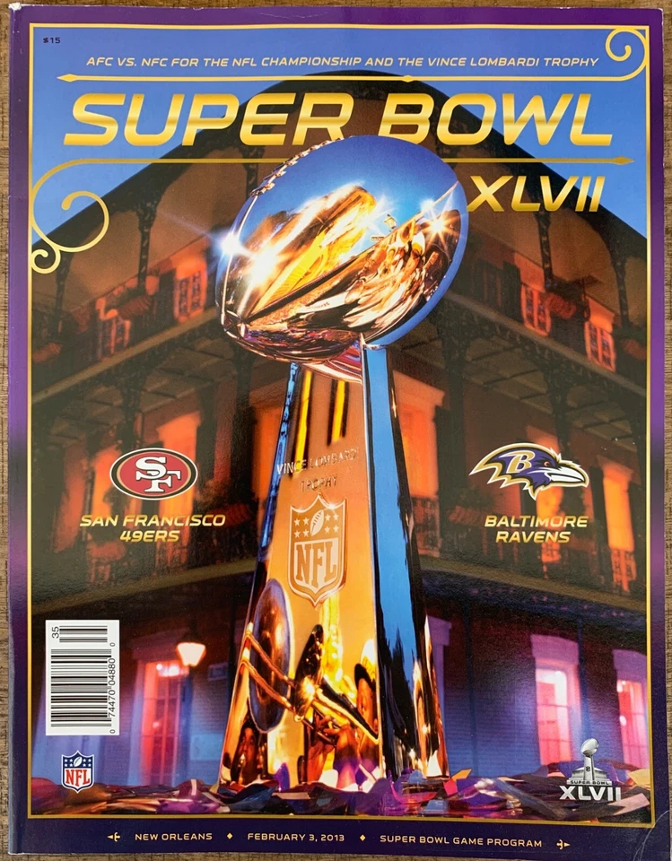 SUPER BOWL 47 NATIONAL PROGRAM XLVII 2013 SAN FRANCISCO 49ERS SUPERBOWL 57 LVII - Image 1 of 1