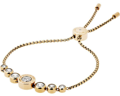 MICHAEL KORS Bracciale Oro Giallo Brillante S Acciaio Cristalli Scorrevoli MKJ5334710