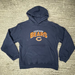Reebok Size M 10-12 Boys Hoodie Chicago Bears Long Sleeve Navy - Picture 1 of 9