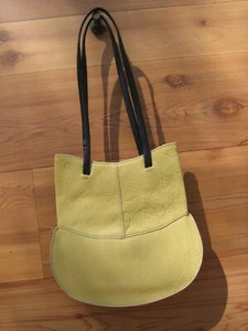 Tusk Mustard Yellow Pebbled Leather Small Shoulder Strap Purse Handbag Patent - Picture 1 of 6