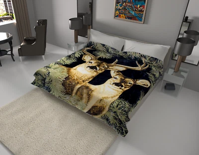 Solaron Blanket throw Thick Ultra Fine Polyester Mink Plush Deers Heavy Weight - Image 1 of 3