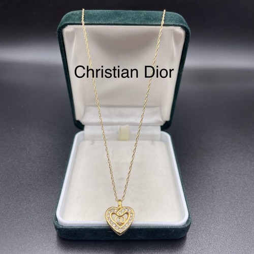 Collana Christian Dior CD Cuore Pietra Colore Oro #2