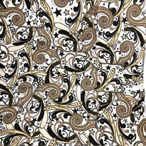 Western Style Paisley with Stars Buckaroo Roped Up 100% cotton fabric 1 7/8 yard - Picture 1 of 10