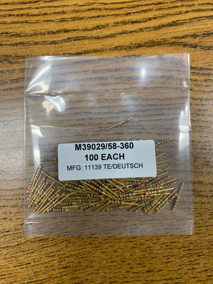 TE / Deutsch M39029/58-360 Contacts, Gold Plated, Lot of 100 pcs 38941-22L - Image 1 of 1