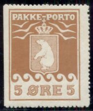 GREENLAND #Q3a (P2) 5ore Pakke Porto, perf 12 ½ 3 sides as issued, og, LH, XF 