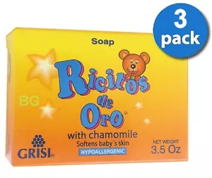 GRISI KAMILLE BABY SEIFE WEICH FÜR BABYS 3,5 Unzen Hand Gesicht MANZANILLA Jabon 3 Stangen - Bild 1 von 1