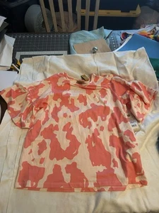 Wrangler Girls Western Pink Cow print wide sleeve Shirt - Size xxl NWT - Picture 1 of 5