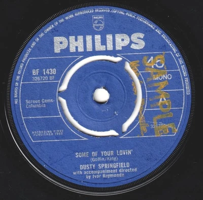 Dusty Springfield Some of Your Lovin' 7" vinyl UK Philips 1965 3 prong label - Image 1 of 2