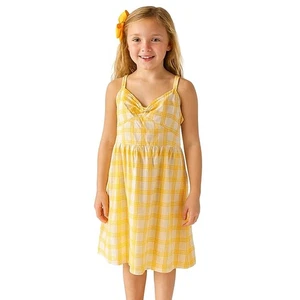 Old Navy Girls Sleeveless Yellow White Plaid Sundress Size 10 Summer Dress - Picture 1 of 7