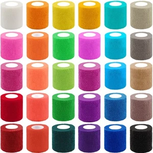 30 Rolls Self Adherent Wrap 2 inch Bandage Adhesive Wrap Breathable Athletic ... - Picture 1 of 7