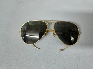 Bausch Lomb B&L Ray Ban Outdoorsman Sunglasses 58-14 Gold Tone Gray Mirror Lens - Picture 1 of 12