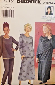 Butterick Sewing Pattern 6719 Delta Burke Top Skirt Pants Wrap Size 22W-26W UC - Picture 1 of 6