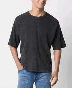 Arizona Mens Boxy Fit Short Sleeve Waffle T-Shirt In Black Size Medium NWT - Picture 1 of 3