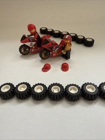 L E G O - CITY Replacement 2x Red Racing Motorcycle 2 Minifigures 60084 EUC
