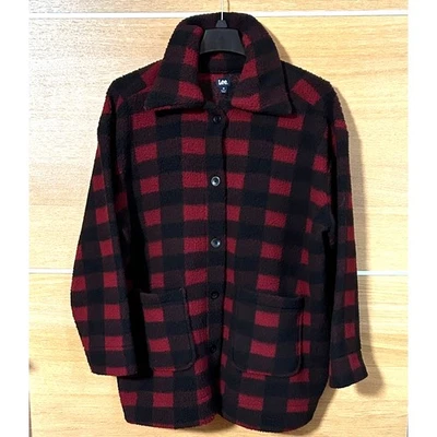 Chaqueta Lee Para Mujer 1X Abrigo Rojo Búfalo Cuadros Sherpa Peludo Franela Occidental Foto 1 de 4