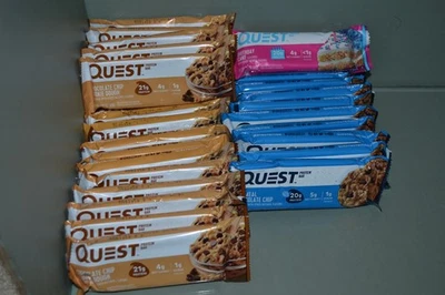 Lot Of  33 Quest Protein Bars, 2.12 oz Each, 3 Flavors, Best By Date 07/2025+ - Image 1 of 2