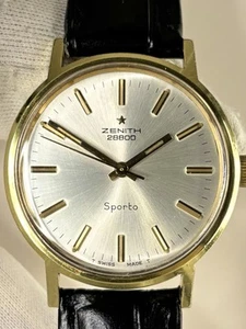 ZENITH Sporto 28800 Vintage 1960’s Men’s Sunburst Dial Manual Gold Dress Watch - Picture 1 of 5