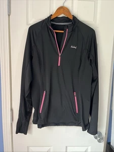 Baleaf Pullover Jacke Half Zip Running Langarmshirt Damen XXL schwarz pink - Bild 1 von 15