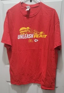 McDonalds Kansas City Chiefs Unleash The Feast Football Burger XL Shirt. Rote NFL - Bild 1 von 4