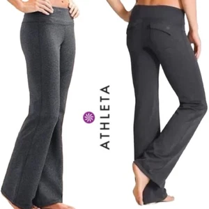Pantaloni Athleta Fusion neri yoga svasati gamba larga tasche con patta nuovi senza etichette piccoli alti - Foto 1 di 11
