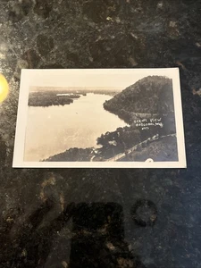 RPPC Scenic View Boscobel Wisconsin Postcard Water Trees Street Road Ariel View - Picture 1 of 6