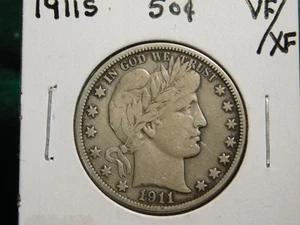 1911 S Barber Half Dollar Item # 7580 - Picture 1 of 2