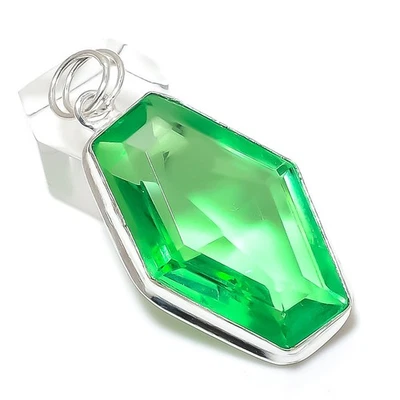 Colgante de joyería de plata de ley 925 hecho a mano con piedras preciosas de tsavorita 2,17" t570 Foto 1 de 3