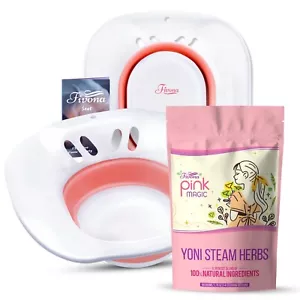 Fivona Yoni Steam Kit 2 in 1 Bundle Toilet Seat with Pink Premium Herbal Blend - Picture 1 of 7