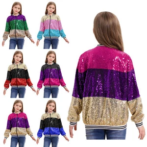 Kid Girls Outerwear Vacation Jacket Be Paired Coat Themed Party Metallic Gift - Picture 1 of 87