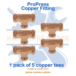 5 Stück: 1-1/4" x 1-1/" x 1" ProPress Kupfer Fitting Reduzierstück Sanitär (PxPxP) - Bild 1 von 2