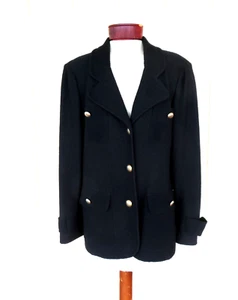 Neu mit Etikett St John Caviar Boucle Strick Jacke Blazer Anzug Mantel Gr. 14 Taschen hergestellt in den USA - Bild 1 von 11