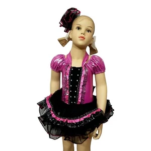 Cupcake PINK Child X-Small Dance Costume Ballet Tap Dress Shoe Bows & Hairpiece - Picture 1 of 8