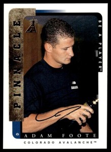 1996-97 Pinnacle Be a Player AUTO Adam Foote Auto Colorado Avalanche #196 R92