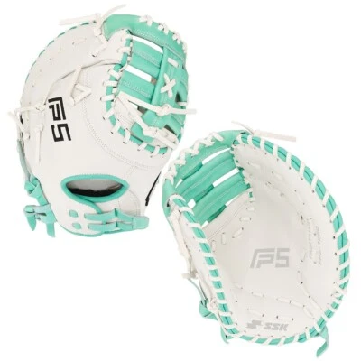 SSK FP5 12.5" Fastpitch Softball First Base Mitt FP5-1250WHTMNT13 - Image 1 of 4