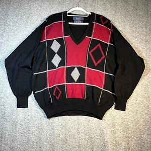 Pringle of Scotland Wool Sweater Mens Red crew Pullover Jumper Chest 48 XXL - Picture 1 of 6