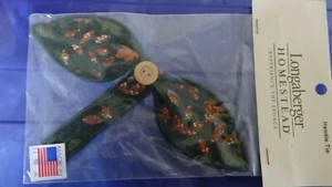 Longaberger Homestead Ivy Homespun Fall Leaves Small Bow Button Handle Tie - NEW - Picture 1 of 3
