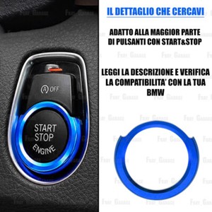 Trim Cover Ergal Start/Stop Ignition Button for BMW [See Compatibility] BLUE