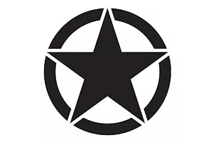 Reflective US Army Military Style Star Decal 13" Black - Bild 1 von 1