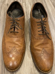Cole Haan Air Colton Wing Tip Oxfords Shoes Distressed Brown C10027 Mens 11.5 M - Picture 1 of 9