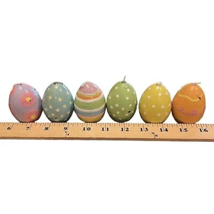 Easter eggs colorful candles Vintage 6pc set - Picture 1 of 4