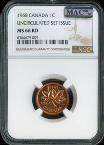 1968 Canada Small Cent 1C NGC MS66 RD MAC - Quality - Picture 1 of 2