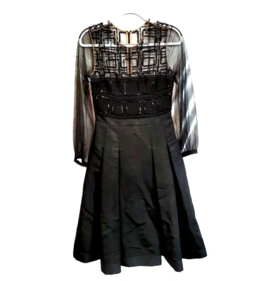 $3500 Vestido Carmen Marc Valvo Couture Corte Cuentas Acampanado Seda Foto 1 de 4