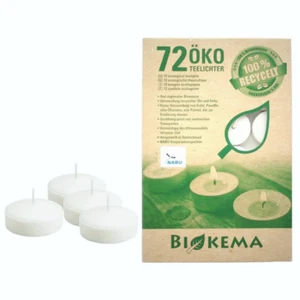 Biokema Öko Teelichter ohne Alu Hülse 4h Brenndauer Kerze Teelicht 10/36/72 Stk. - Bild 1 von 3